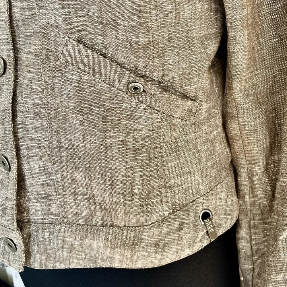 Mexx Light Brown Linen Blend Utility Jacket – Size 12 - Picture 5 of 14